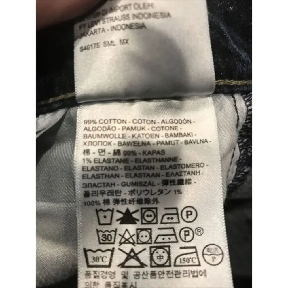 Levi's 510 Measures 26x27 Dark Wash Blue Jeans‎ Skinny Fit Stretch Denim Cotton